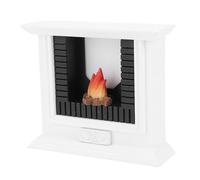 Masyrt Chimenea en miniatura, acogedora casa de muñecas blanca invernal, accesorios de decoración para casa de muñecas, mini fuego de abedul, conjuntos de diseño realistas de microescenas con