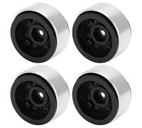 Masyrt Cubo de rueda RC, aleación de aluminio resistente al desgaste, ligero y duradero para SCX24 90081 1/24 Coche de control remoto, sin miedo a colisiones, caídas o podridos (negro)