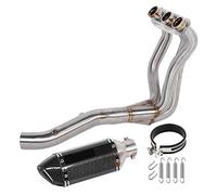 Masyrt de Escape Completo, Colector de Tubo de Escape de Carreras con Silenciador Deslizante Estilo Fibra de Carbono, Sensor DB Killer O 2 Extraíble para MT 09 FZ 09 XSR900 2014 2020