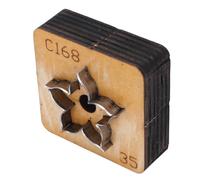 Masyrt Die de Corte de Cuero de Flores Multifuncional, Base de Madera para la Nave de Adornos de Llavero con Cuchilla Incisiva, Madera Sólida, Acero Al Carbono (35 mm)