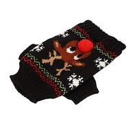 Masyrt Jersey de nieve para perros, diseño navideño para perros pequeños y medianos, diseño de muñeco de nieve de Navidad y Año Nuevo, suéter cálido para mascotas (negro)