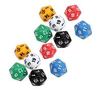 Masyrt Juego de 12 dados de plástico, 20 lados, para juegos de mesa, educación, con 6 colores para escenarios de enseñanza digital