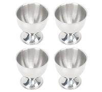 Masyrt Juego de 4 hueveras de acero inoxidable con superficie lisa y resistente a altas temperaturas, 40 ml