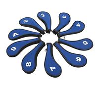 Masyrt Juego de fundas para cabeza de hierro, 10 unidades, con cremallera de neopreno e impresión numérica, para club (cremallera negra)