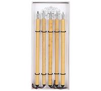 Masyrt Juego de rotuladores de caligrafía de bambú natural con 5 puntas para pintura artística de manga (juego de plumas planas)