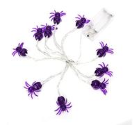 Masyrt Luces de Cuerda Decorativa de Forma de Araña Púrpura LED de Halloween, con Diseño Impermeable, para la Decoración Al Aire Libre en Interiores