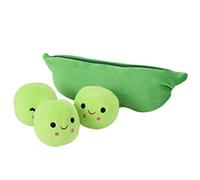 Masyrt Pesen Pods Peluche de Peluche Acogedor Cojín Patrón Lindo Cojín de Felpa Cómodo Vainas de Guisantes Muñeca de Peluche Decorativo Lindo Tanque de Peluche con Cremallera para la Habitación (Verde
