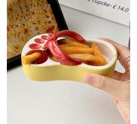 Masyrt Plato de Aperitivos con Chanclas de Cerámica, Bonito Plato de Patatas Fritas, Divertido Plato de Patatas Fritas para Decoración del Hogar, Estudio (Roja)
