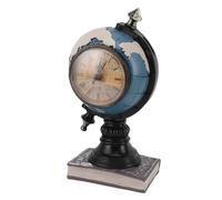 Masyrt Reloj de globo terráqueo de resina, diseño de mapa del mundo con caja de monedas para habitación infantil (azul)