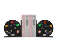 Masyrt Sujetalibros de Sol y Luna de Estilo Bohemio, Clips Creativos para Libros para Decoración del Hogar, Sujetalibros de Cristal de Chakra para Libros de Texto, Recetas, DVD y