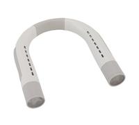 Masyrt Ventilador de cuello portátil, ventilador de cuello portátil, manos libres, 3 velocidades, doble salida de aire, ligero, 4000 mAh, duradero, para viajes, campi (gris blanco)