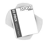 Mat Board Center, tableros de respaldo blancos, hoja completa, para arte, impresiones, fotos, impresiones y más, paquete de 20