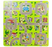 Mat de Rompecabezas 9 Azulejos 12x12 Mats de Piso de Enclavamiento de Espuma Mat de Juego de tráfico para niños Padena de Juegos de Espuma educativa para Ruedas Rug
