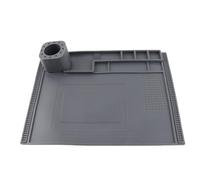 Mat de trabajo de silicona alta temperatura resistente a aislamiento de calor de soldadura de soldadura para mantenimiento electrónica Material de silicona de gran tamaño (Gris)