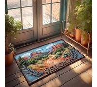 Mat In House Sedona: un viaje a través de la naturaleza. Felpudo de lona para puerta delantera, decoración de puerta delantera (40 x 60 cm)