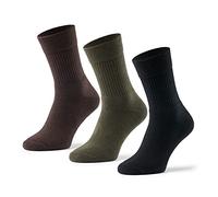 Mat & Vic’s 6 o 12 Pares Calcetines térmicos, calcetines trabajo hombre y calcetines hombre invierno - Reforzados, transpirables y cómodos - Algodón OEKO-TEX - Tallas 35-50 - Earth Colors