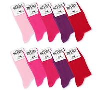 Mat & Vic’s Calcetines Clásicos de Vestir para Hombre y Mujer, Algodón, Certificado Oeko-Tex 100, cómodos (10 pares, Berry Colors rosa, UK 4-5.5 / EU 35-38)
