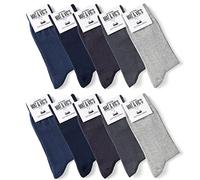 Mat & Vic’s Calcetines Hombre Algodon 100% Sin Costuras - para Hombres y Mujeres - Calcetines Hombre Vestir - Cómodos, Finos y Transpirables - Negro o Multicolora - 10 Pares - Jeans Colors