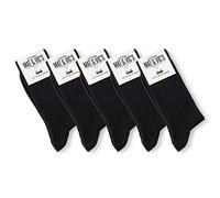 Mat & Vic’s Calcetines Hombre Algodon 100% Sin Costuras - para Hombres y Mujeres - Calcetines Hombre Vestir - Cómodos, Finos y Transpirables - Negro o Multicolora - 5 Pares - negro