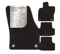 MAT10 - Alfombrillas de Coche aptas para Skoda Karoq (a Partir de 11/2017, Tipo NU) de Terciopelo | Juego de 4 Alfombrillas para Coche | Calidad OEM Duradera - Fabricado en Alemania, Color Negro
