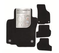 MAT10 - Alfombrillas de Coche aptas para Skoda Octavia 2 (año 03/2007 - 01/2013, Tipo 1Z) de Terciopelo | Juego de 4 Alfombrillas | Calidad de Fabricante Original Duradera Fabricada en Alemania