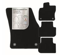 MAT10 - Alfombrillas de Coche aptas para VW Tiguan 2 (a Partir de 04/2016, Tipo AD1) de Terciopelo | Juego de 4 Alfombrillas para Coche | Calidad Original Duradera, Fabricada en Alemania, Color Negro