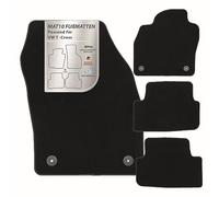 MAT10 - Juego de 4 Alfombrillas de Terciopelo para VW T-Cross (a Partir de 05/2019, Tipo C1), Color Negro
