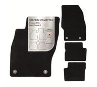 MAT10 Silver-Line: Alfombrillas para Opel Corsa D año de construcción 2006 - 10 - 2014 - 12, Terciopelo, 4 Piezas, Color Negro, Ajuste garantizado
