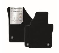 MAT10 Silver-Line: Alfombrillas para VW Caddy Transporter año de fabricación 2007 - 01 - 2015 - 05, Alfombrillas de Terciopelo, 4 Piezas, Color Negro, Ajuste garantizado