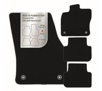 MAT10 Silver-Line: Alfombrillas para VW Golf Sportsvan a Partir del año 2014 - 02, Terciopelo, 4 Piezas, Color Negro, Ajuste garantizado