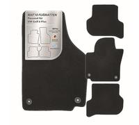MAT10 Silver-Line: VW Golf Vi Plus año de construcción 2008 - 10 - 2014 - 08, Alfombrillas de Terciopelo, 4 Piezas, Color Negro, Ajuste garantizado