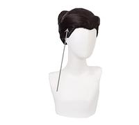 Matademonios: Kimetsu No Yaiba Tamayo Cosplay pelucas estilo negro pelo de fibra de alta temperatura con gorro