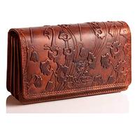 MATADOR 3629 Cartera en formato largo para mujer, Estampado vintage marrón, 16 x 9.5 x 3 CM