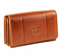 MATADOR Cartera de mujer de piel roja #Venecia con elegante caja de regalo, elegante cartera para mujer, tamaño mediano con bloqueo RFID, cartera de lujo para mujer, tamaño mediano, muchos