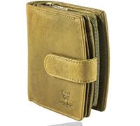 MATADOR Cartera de piel para mujer, tamaño mediano, con elegante caja de regalo, elegante cartera para mujer, tamaño mediano con bloqueador RFID, monedero de lujo, tamaño mediano, muchos