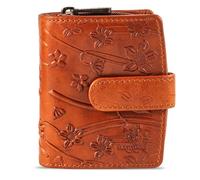 MATADOR Cartera pequeña de piel #Valencia MINI con elegante caja de regalo, elegante billetera pequeña para mujer con bloqueo RFID, mini cartera de lujo con muchos compartimentos para tarjetas, flores