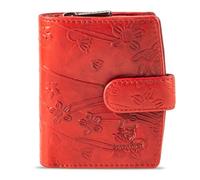 MATADOR Cartera pequeña de piel #Valencia MINI con elegante caja de regalo, elegante cartera pequeña para mujer con bloqueo RFID, mini cartera de lujo con muchos compartimentos para tarjetas, flores