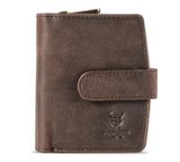 MATADOR Cartera pequeña de piel #Valencia MINI con elegante caja de regalo, elegante cartera pequeña para mujer con bloqueo RFID, mini cartera de lujo con muchos compartimentos para tarjetas, marrón
