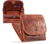 MATADOR Cartera pequeña para mujer de piel Viena, mini cartera para mujer con elegante caja de regalo, elegante cartera para hombre pequeña con bloqueo RFID, cartera pequeña de lujo para hombre con