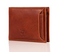 MATADOR Funda de piel auténtica para hombre y mujer, con certificado TÜV RFID y NFC, protección para tarjetas de crédito, incluye caja de regalo, vintage marrón, 13 x 10 x 2 CM, Bolsillo para tarjeta