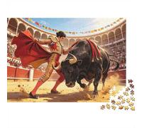Matador Illustration Jigsaw Puzzles 1000 Pieces Recycled Paper Spanish Bullring Adult Jigsaws Desarrolla la Inteligencia de niños y niñas Educational Game for Family 38x26cm/1000pcs