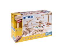 Matador Set de Construcción XL para Niños Desde 3 Años - 350 Piezas | Juego de construcción en Madera Atractivo para fomentar Creatividad y motricidad Fina, con Varillas, Bloques, Martillo y Pinza