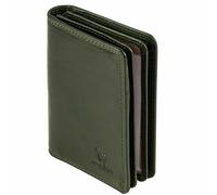 MATADOR - Tarjeta de piel para hombre, con elegante caja de regalo, cartera RFID, cartera y titular de tarjetas con muchos compartimentos para tarjetas, verde, pequeño, RFID