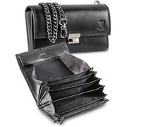 MATADOR Vicio - Cartera de piel para camarero (incluye bolsa de camarero XXL con correa para cinturón, con elegante caja de regalo y protección RFID, incluye cadena de metal robusta), Nappa Negro