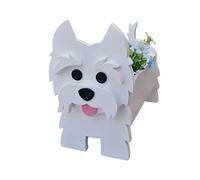 matago Maceta para perros - Maceta de animales | Bonito soporte para macetas para plantas de aire de cactus, decoraciones al aire libre, West Highland White