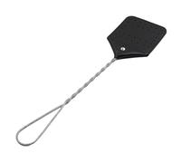 Matamoscas resistente | Manual de matamoscas de cuero | Matamoscas colgante con mango largo de alambre duradero para interiores y exteriores, 17 pulgadas