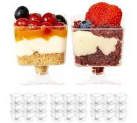 MATANA 100 Vasitos de Postre Individuales de Plástico Reutilizables, 60ml - Cuencos para Aperitivos, Mini Vasos para Postres - Catering, Fiestas, Bodas