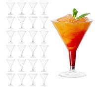 MATANA - 24 Eleganti Bicchieri da Martini in Plastica, Bicchieri Cocktail (210ml) - Bicchieri per Dessert Riutilizzabili ed Eleganti per Compleanni, Matrimoni, Feste