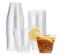 MATANA 60 Vasos de Plástico Duro Transparente para Cócteles, Champán, Vino y Postres (255ml/9oz) - Bodas, Cumpleaños, Navidad, Fiestas - Resistentes y Reutilizables