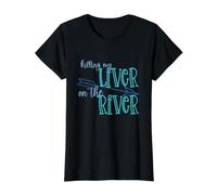 Matar mi hígado en el río Divertidas Vacaciones de Verano Paseo en Barco Camiseta gráfica económica, Mujer, Negro, XS